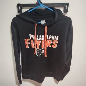 Philadelphia Flyers Hoodie Men's Medium Black Pullover Logo NHL Sweatshirt